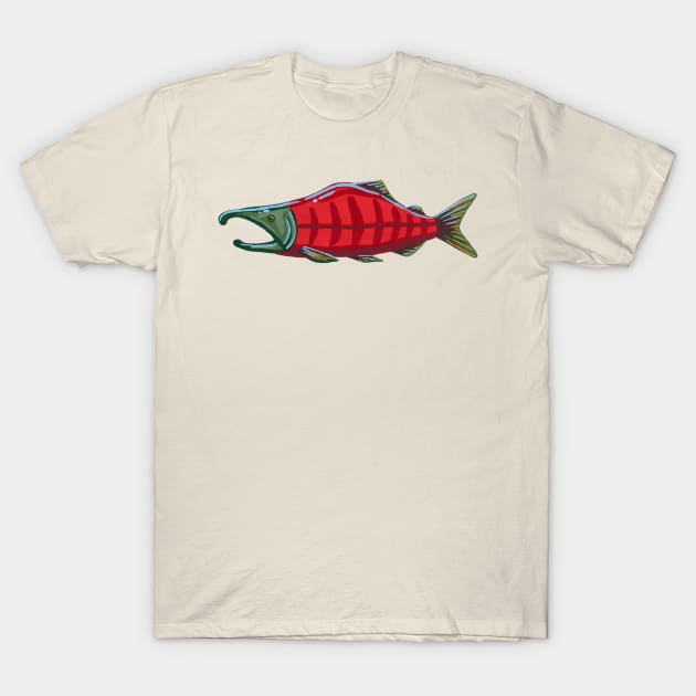 Pacific Salmon - Sockeye Salmon T-Shirt by paintedpansy